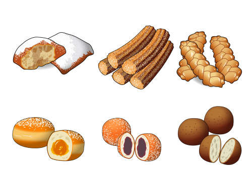 a variety of doughnut illustrations